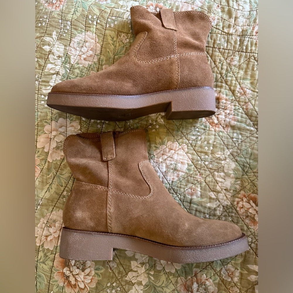 Lucky Brand Tan Suede Ankle Booties - Picture 6 of 7
